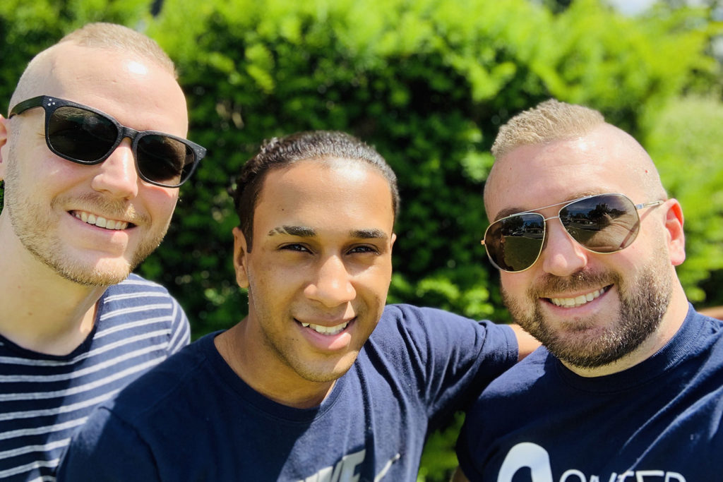 Gay dads in Long Island and Queens: Mark Mihopulos (on the right) with his husband and their son